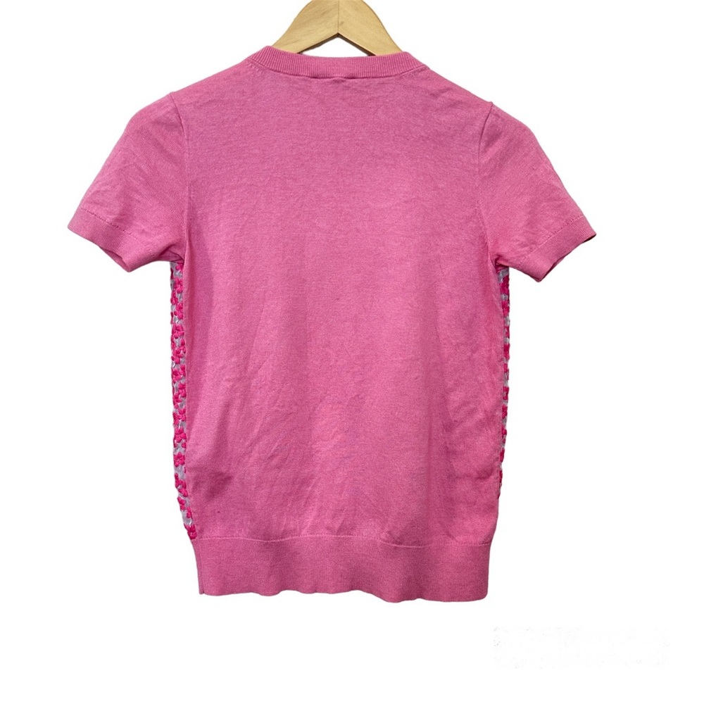Kate Spade Mercy Sweater in Hot Pink Short Sleeve Cashmere Cotton Women’s Medium - Picture 3 of 5